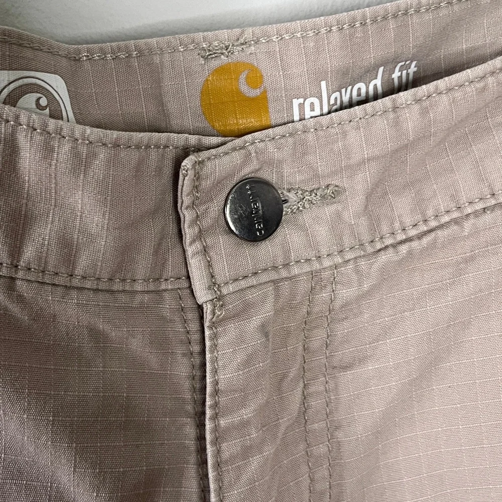 Carhartt Relaxed Fit Beige Canvas Cargo Pants Mens 38 Beige Work Utility Outdoor